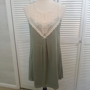 Buttons olive aline gauze lace dress small *6